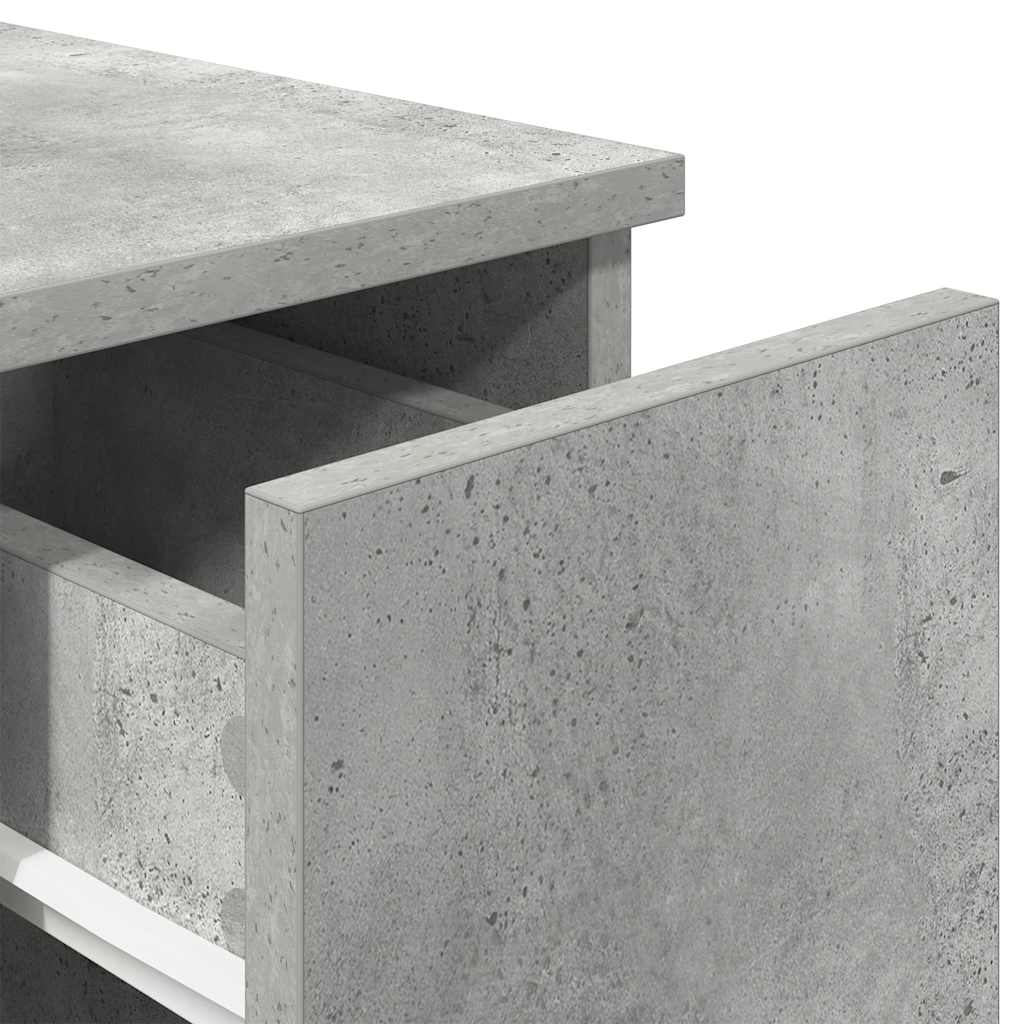 Tables de chevet avec tiroir 2 pcs gris béton 20x36x60 cm - XIOS