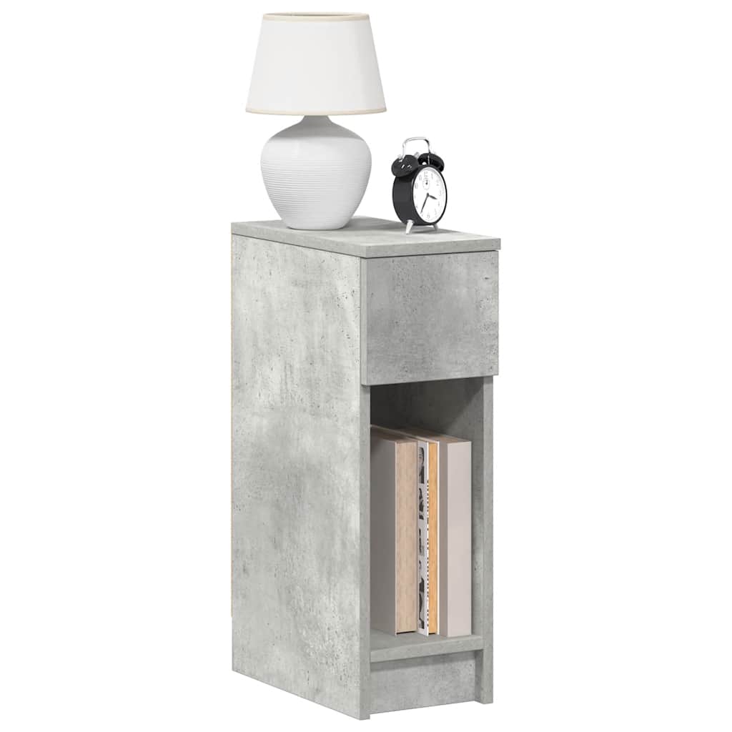 Tables de chevet avec tiroir 2 pcs gris béton 20x36x60 cm - XIOS