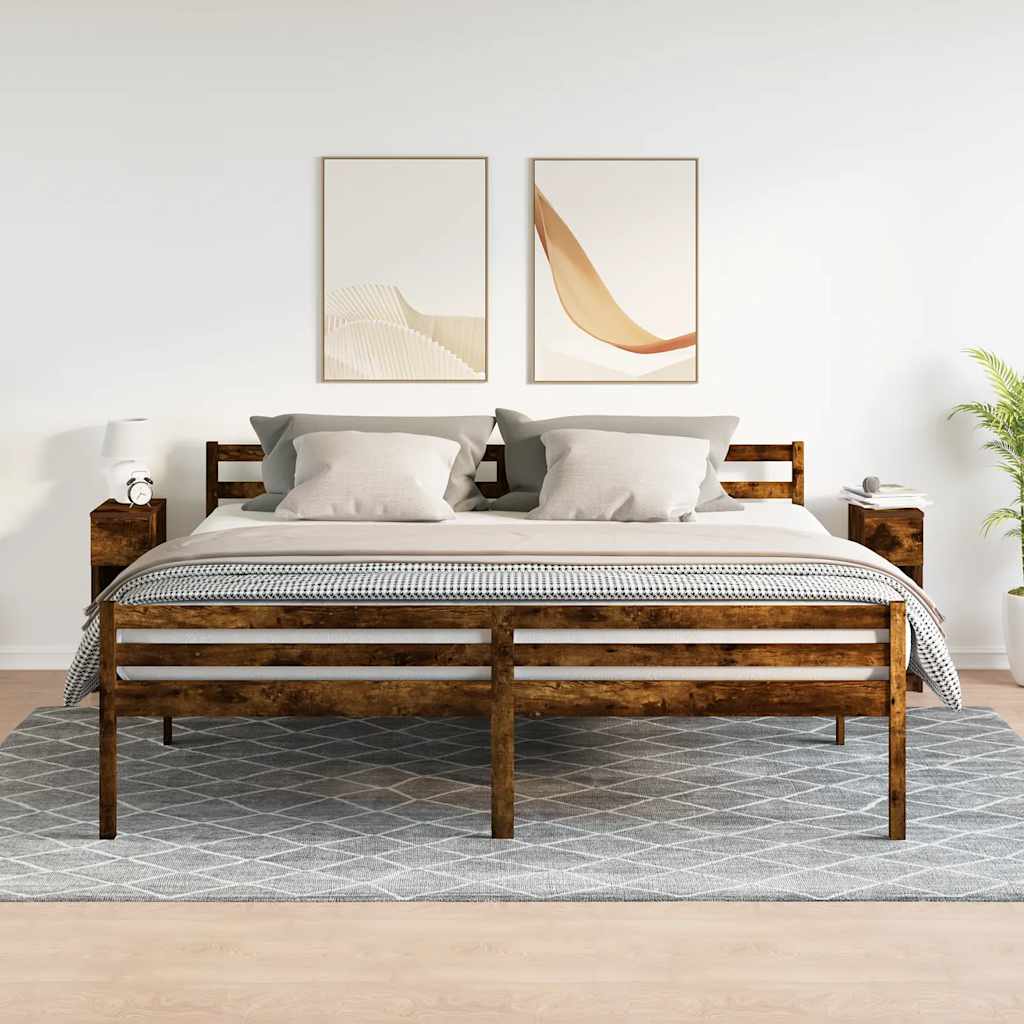 Tables de chevet avec tiroir 2 pcs chêne fumé 20x36x60 cm - XIOS