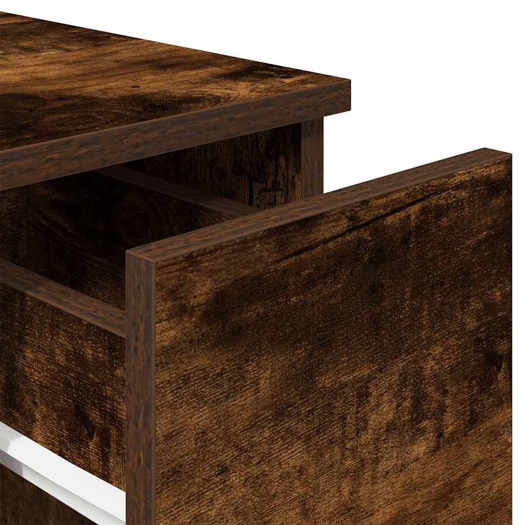 Tables de chevet avec tiroir 2 pcs chêne fumé 20x36x60 cm - XIOS