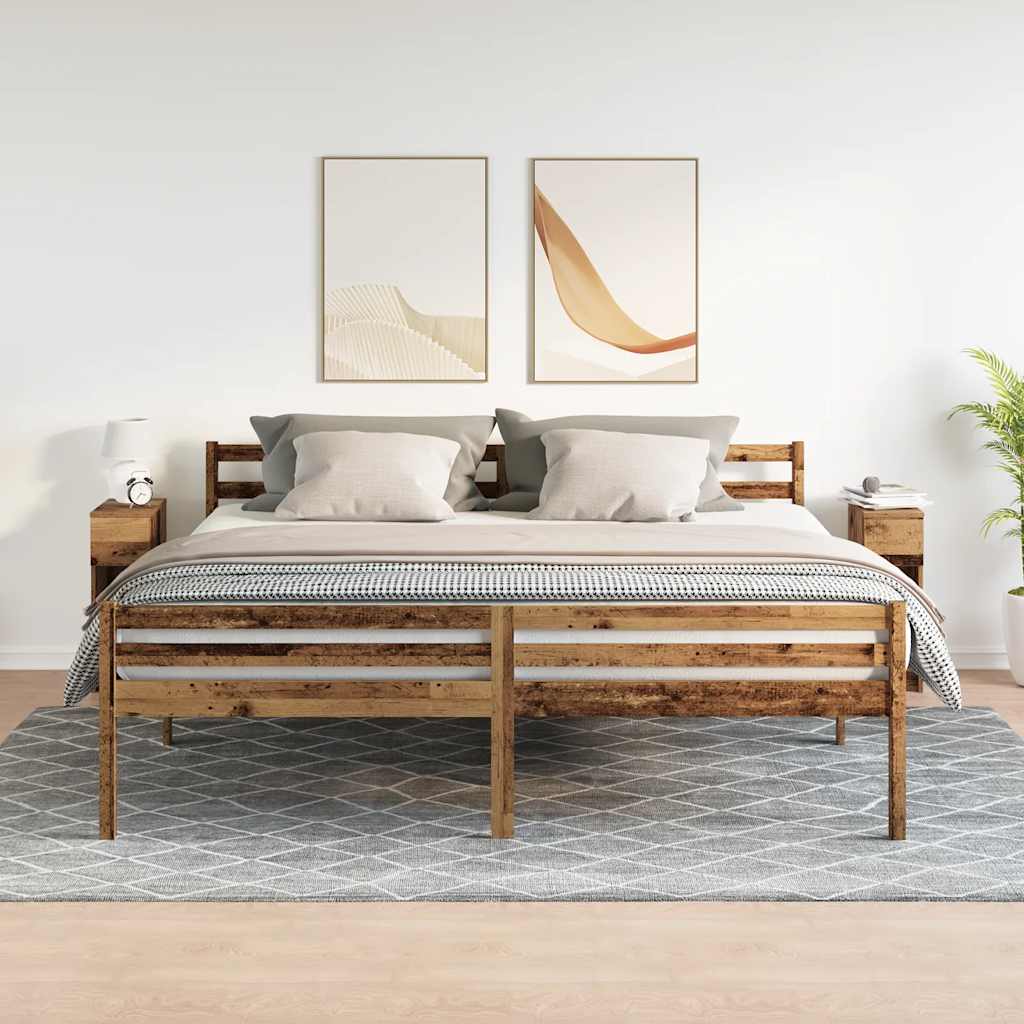 Tables de chevet avec tiroir 2 pcs vieux bois 20x36x60 cm - XIOS