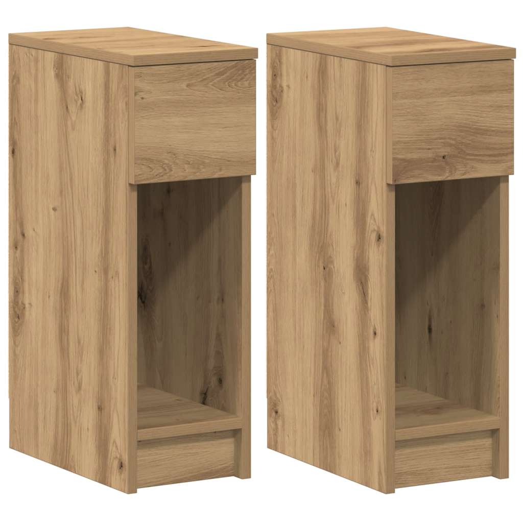 Tables de chevet avec tiroir 2 pcs chêne artisanal 20x36x60 cm - XIOS