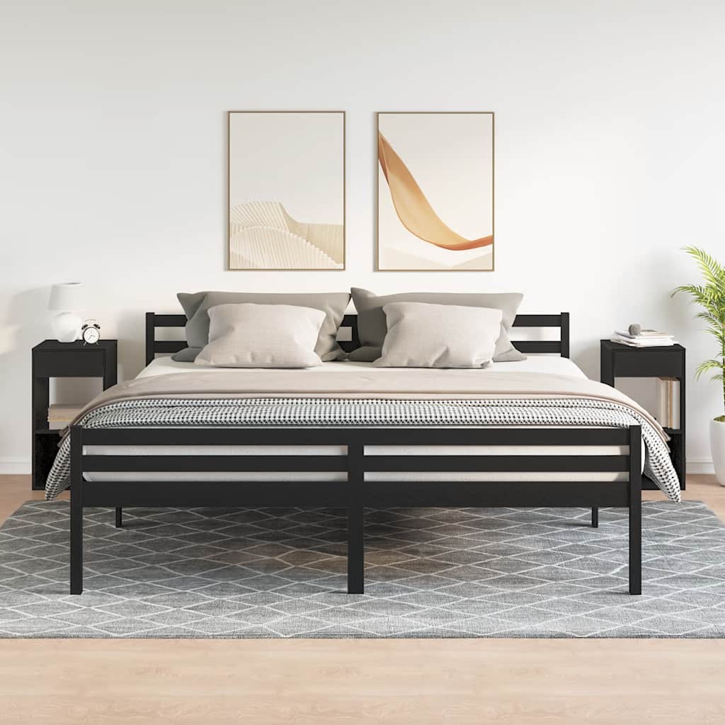 Tables de chevet avec tiroir 2 pcs chêne noir 35x34x66,5 cm - XIOS