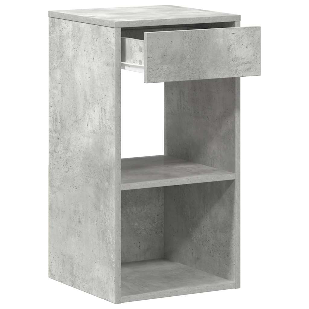 Tables de chevet avec tiroir 2 pcs gris béton 35x34x66,5 cm - XIOS