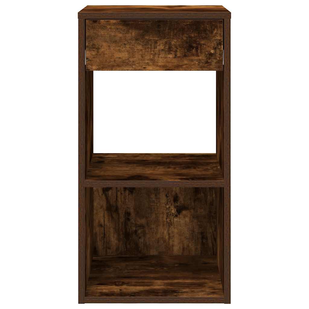 Tables de chevet avec tiroir 2 pcs chêne fumé 35x34x66,5 cm - XIOS