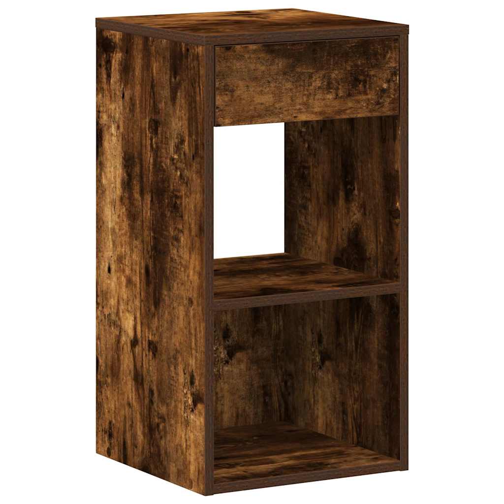 Tables de chevet avec tiroir 2 pcs chêne fumé 35x34x66,5 cm - XIOS