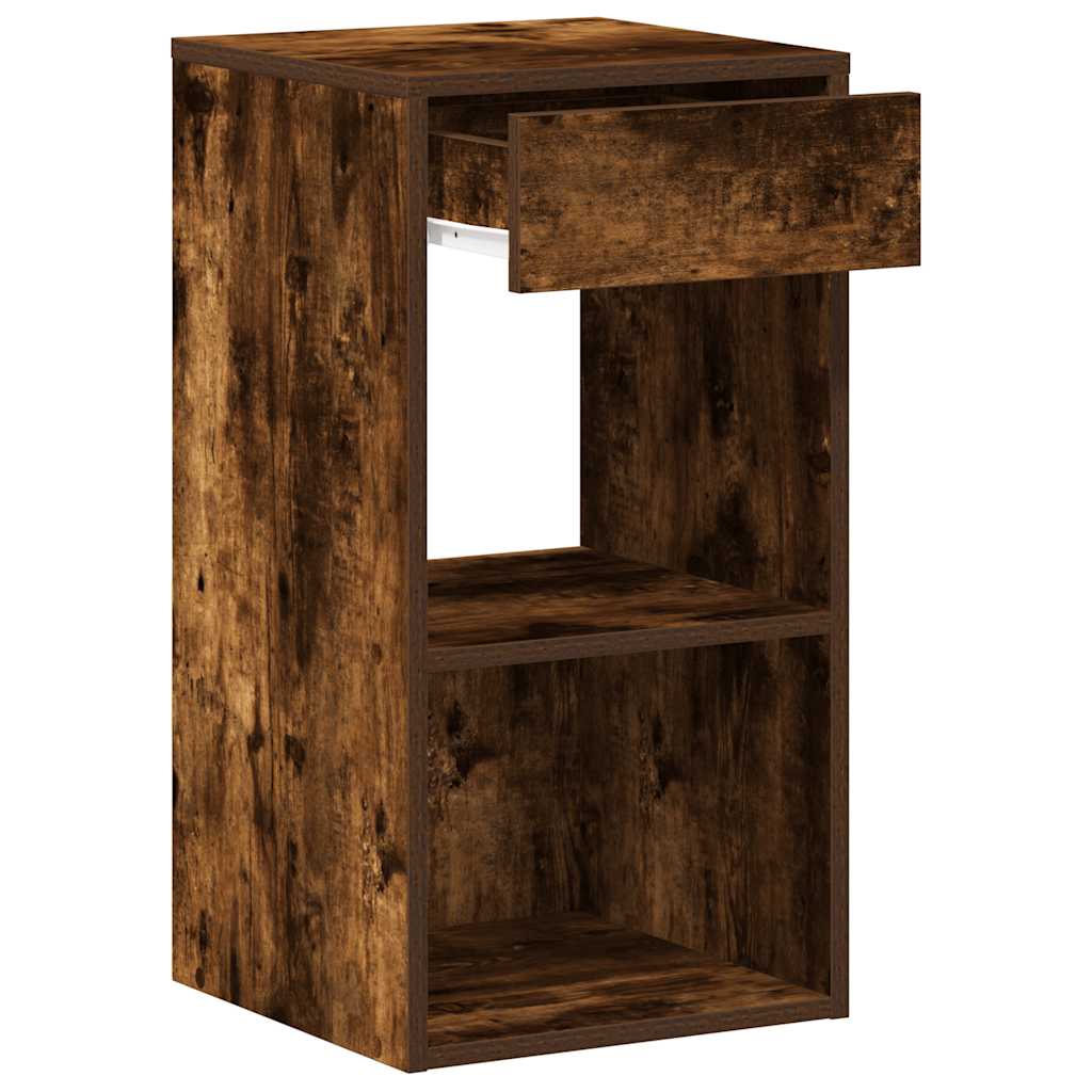 Tables de chevet avec tiroir 2 pcs chêne fumé 35x34x66,5 cm - XIOS