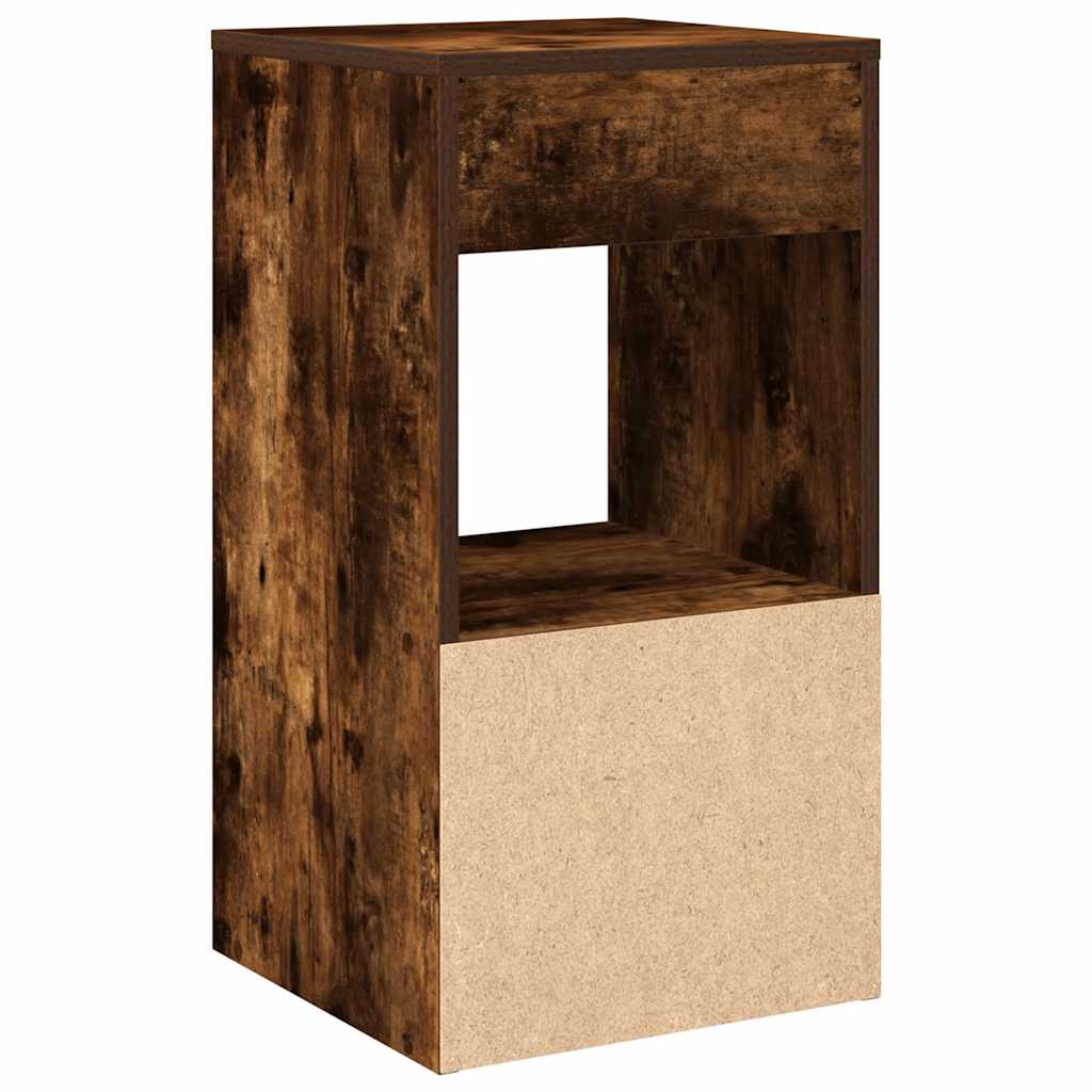 Tables de chevet avec tiroir 2 pcs chêne fumé 35x34x66,5 cm - XIOS