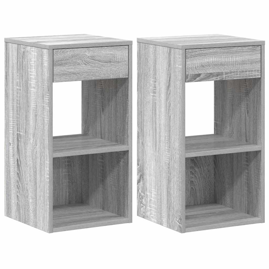 Tables de chevet avec tiroir 2 pcs sonoma gris 35x34x66,5 cm - XIOS