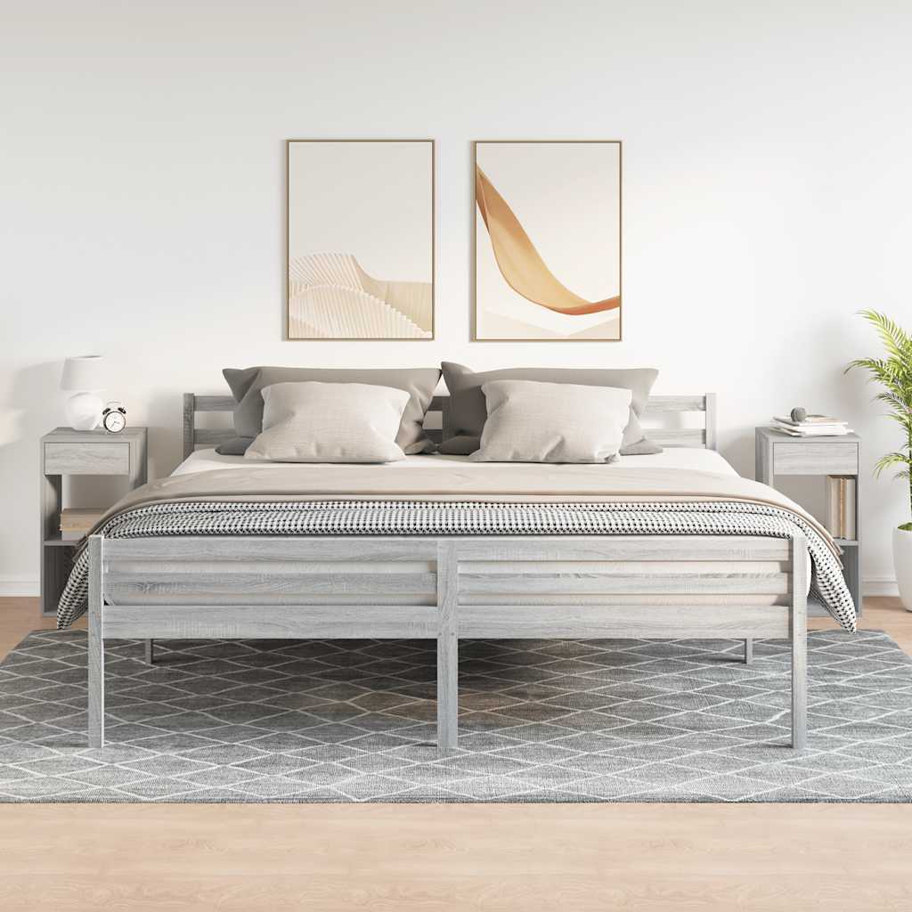 Tables de chevet avec tiroir 2 pcs sonoma gris 35x34x66,5 cm - XIOS