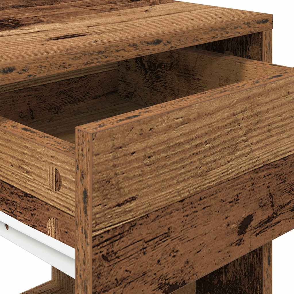 Tables de chevet avec tiroir 2 pcs vieux bois 35x34x66,5 cm - XIOS