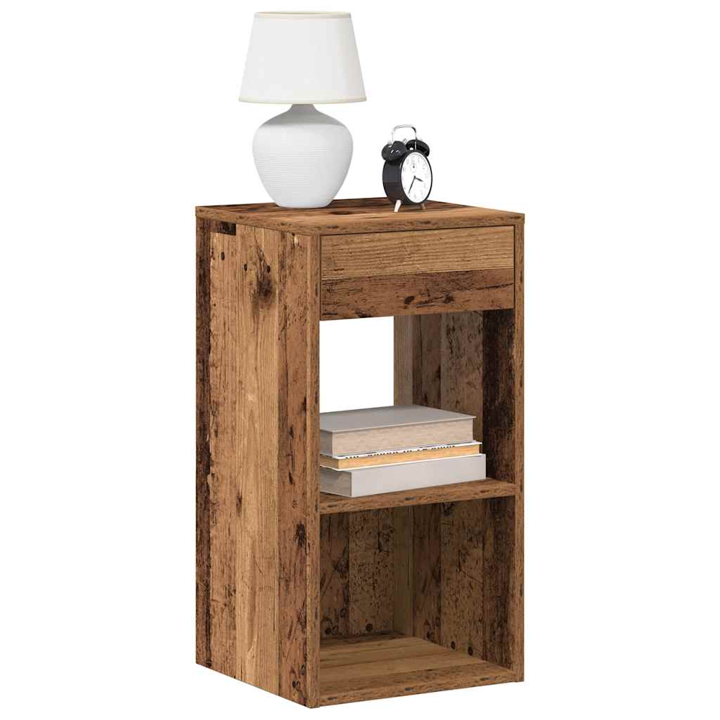 Tables de chevet avec tiroir 2 pcs vieux bois 35x34x66,5 cm - XIOS
