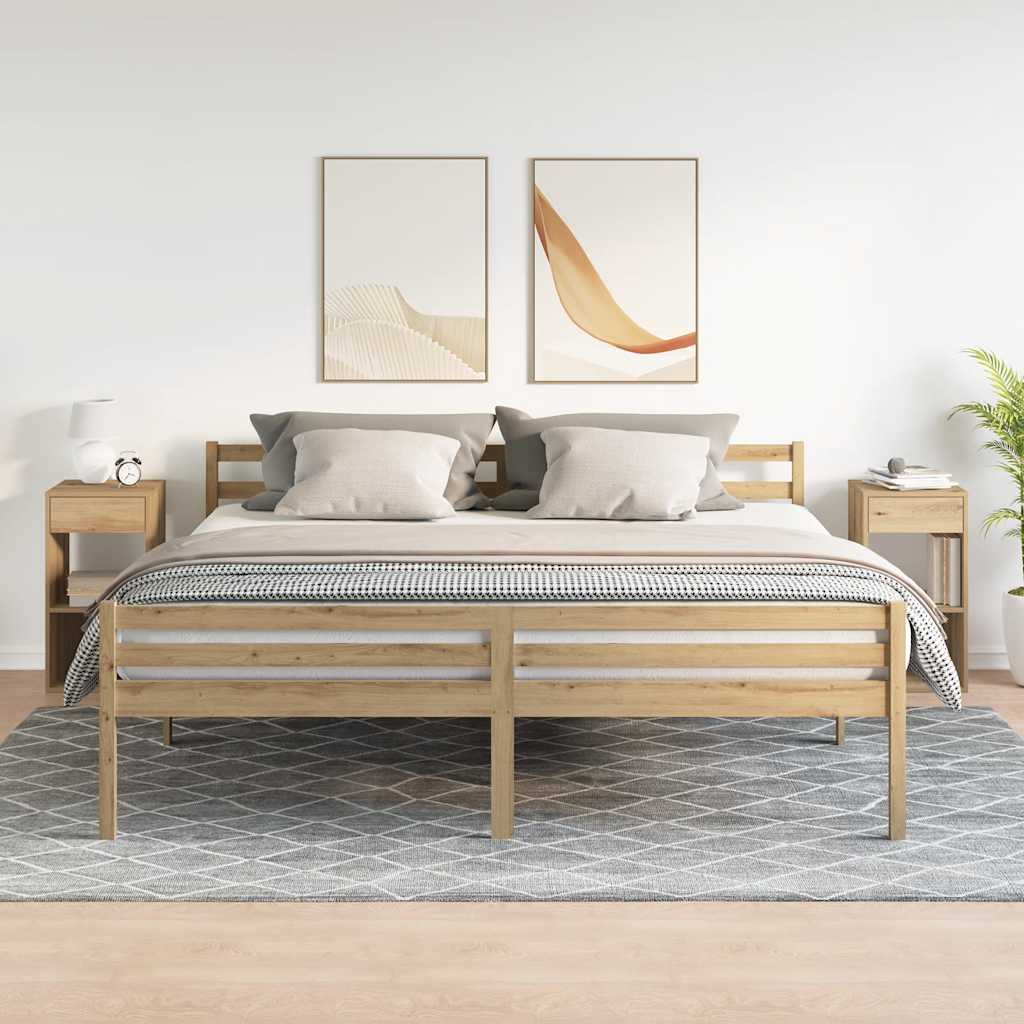 Tables de chevet avec tiroir 2 pcs chêne artisanal 35x34x66,5cm - XIOS