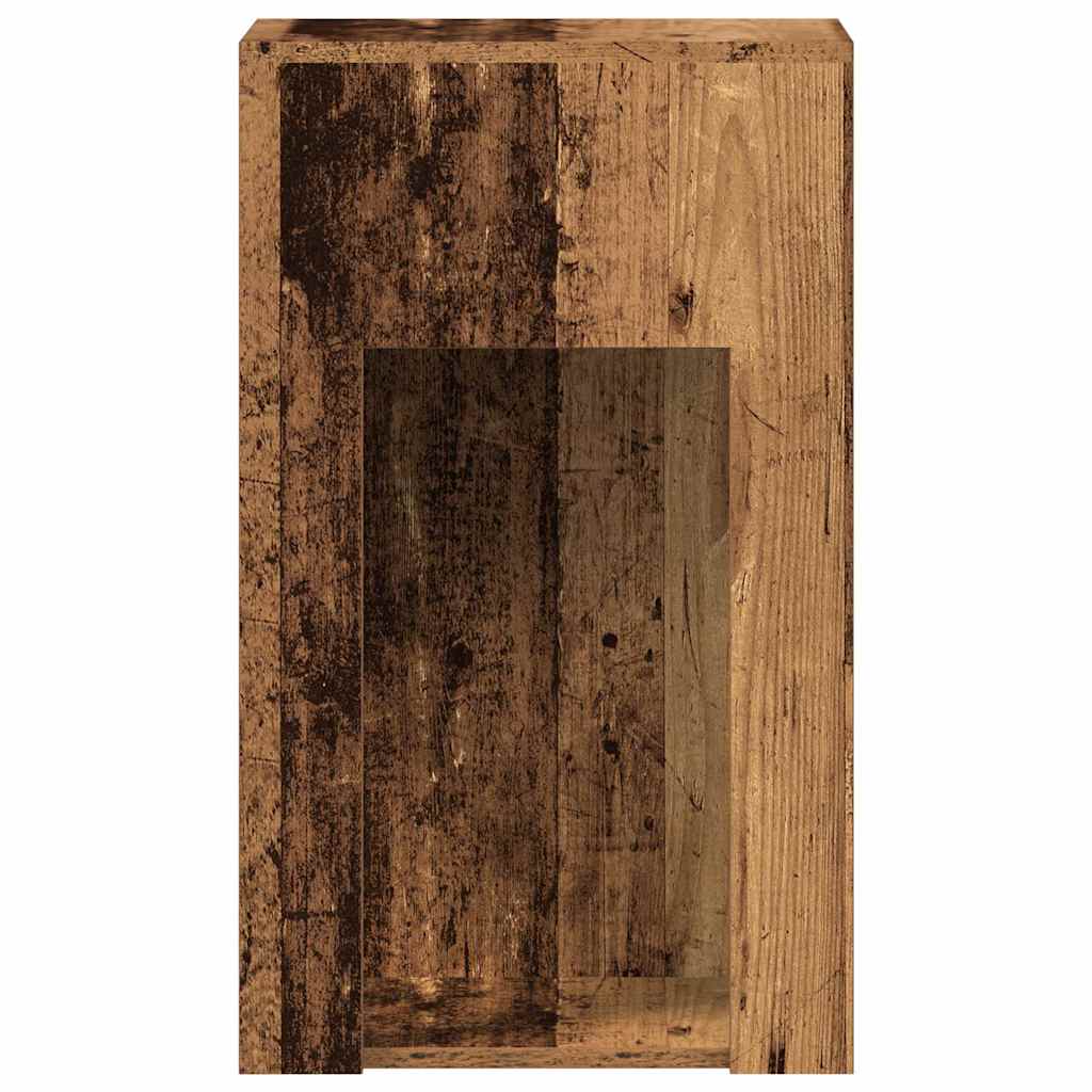 Support de tour d'ordinateur avec tiroir vieux bois 30x44x74 cm - XIOS