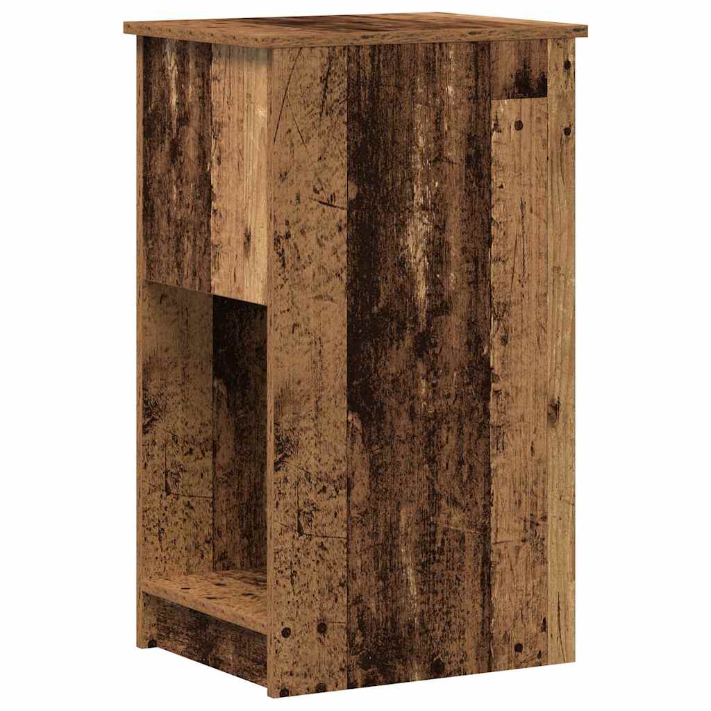 Support de tour d'ordinateur avec tiroir vieux bois 35x45x77 cm - XIOS