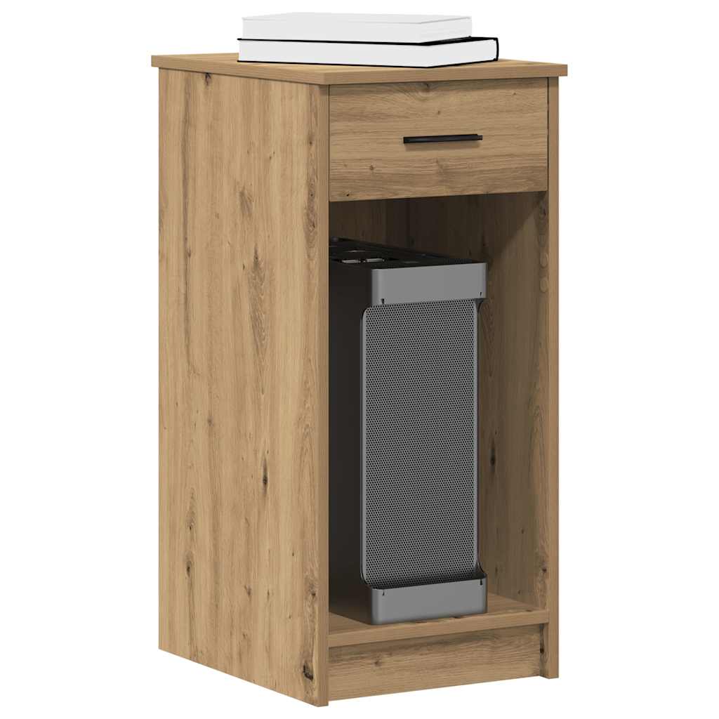 Support de tour d'ordinateur tiroir chêne artisanal 35x45x77 cm - XIOS