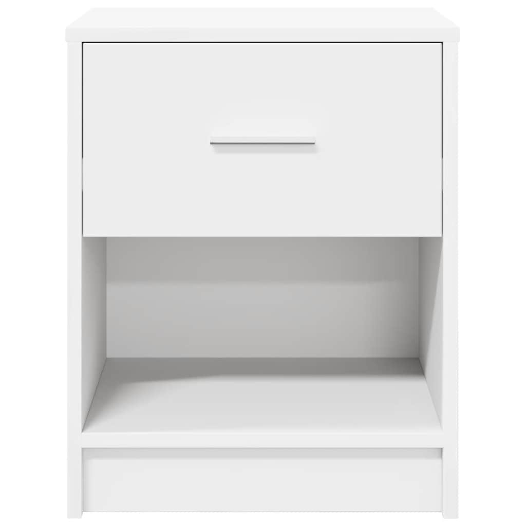Tables de chevet 2 pcs avec tiroir Blanc 40x34x50 cm