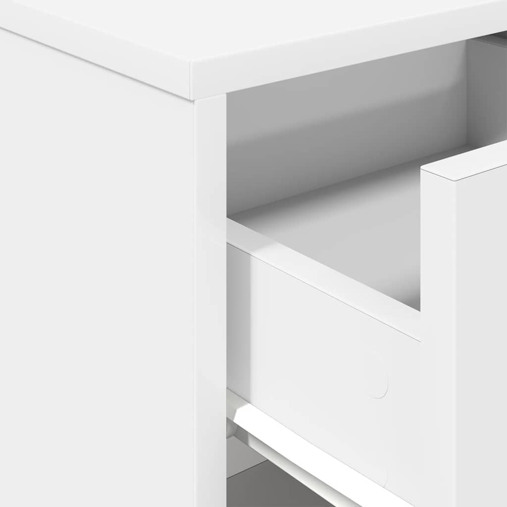 Tables de chevet 2 pcs avec tiroir Blanc 40x34x50 cm