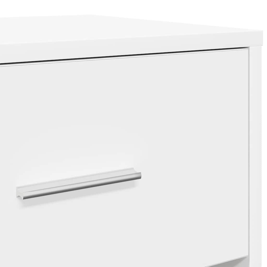 Tables de chevet 2 pcs avec tiroir Blanc 40x34x50 cm