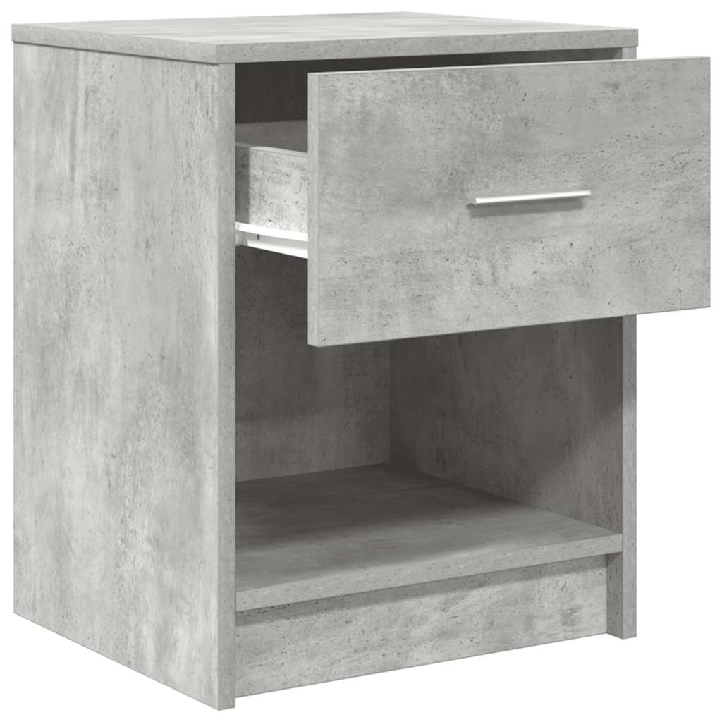 Tables de chevet 2 pcs avec tiroir Gris béton 40x34x50 cm - XIOS
