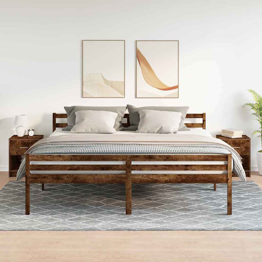 Tables de chevet 2 pcs avec tiroir chêne fumé 40x34x50 cm - XIOS