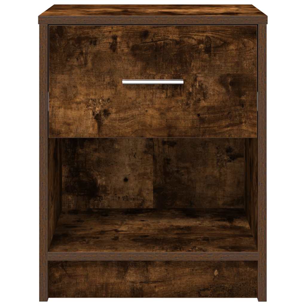 Tables de chevet 2 pcs avec tiroir chêne fumé 40x34x50 cm - XIOS