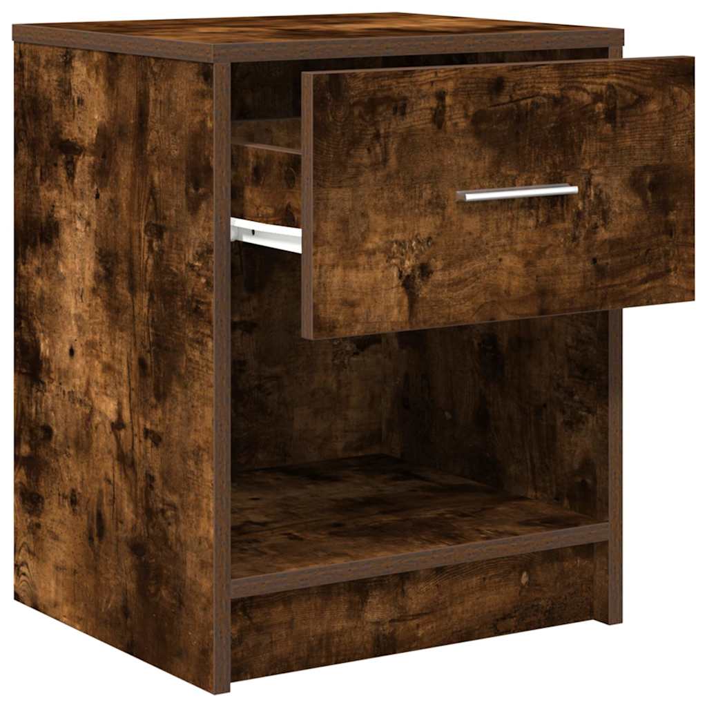 Tables de chevet 2 pcs avec tiroir chêne fumé 40x34x50 cm - XIOS