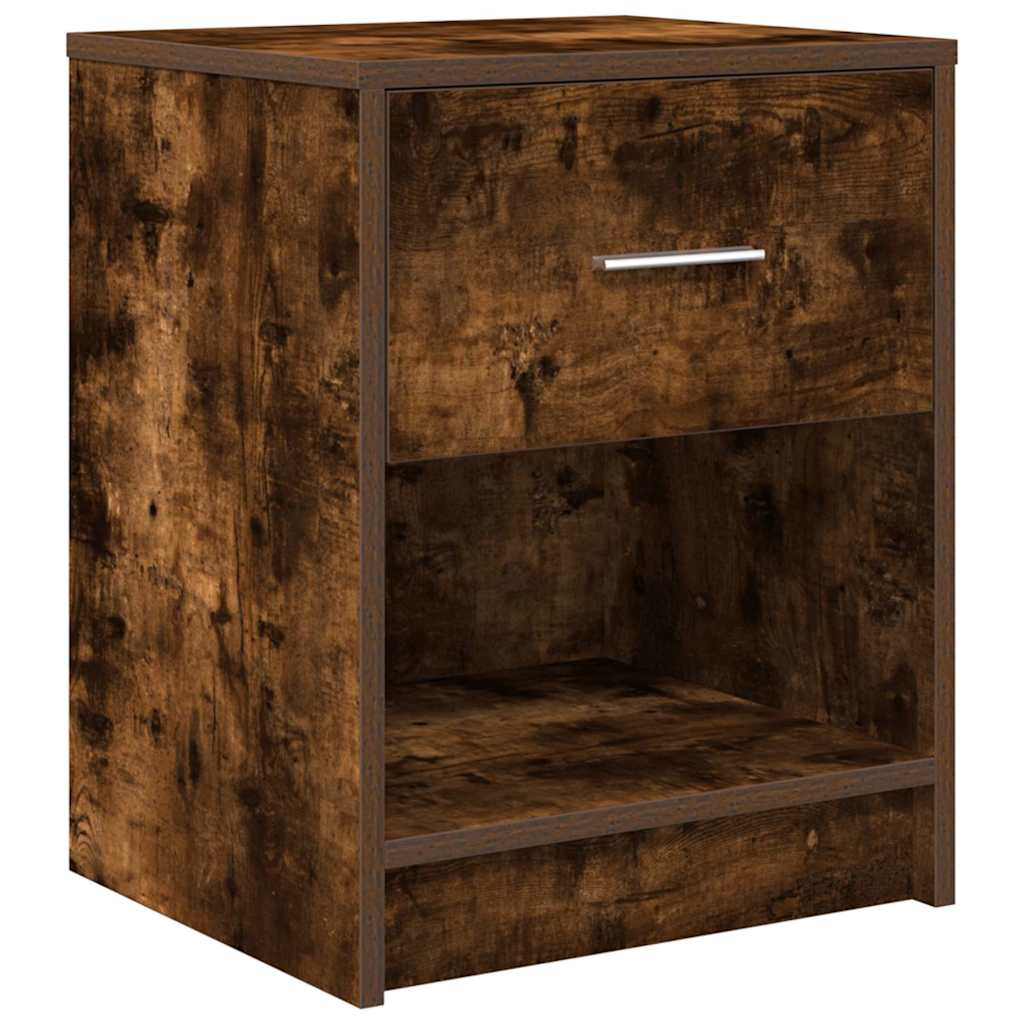 Tables de chevet 2 pcs avec tiroir chêne fumé 40x34x50 cm - XIOS