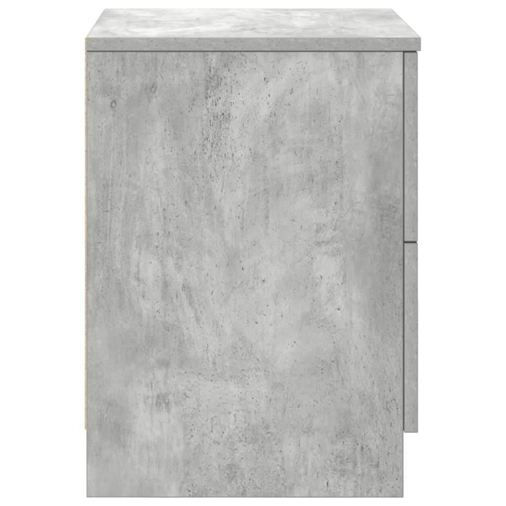 Tables de chevet (lot de 2) avec 2 tiroirs gris béton 40 x 36 x 50 cm - XIOS