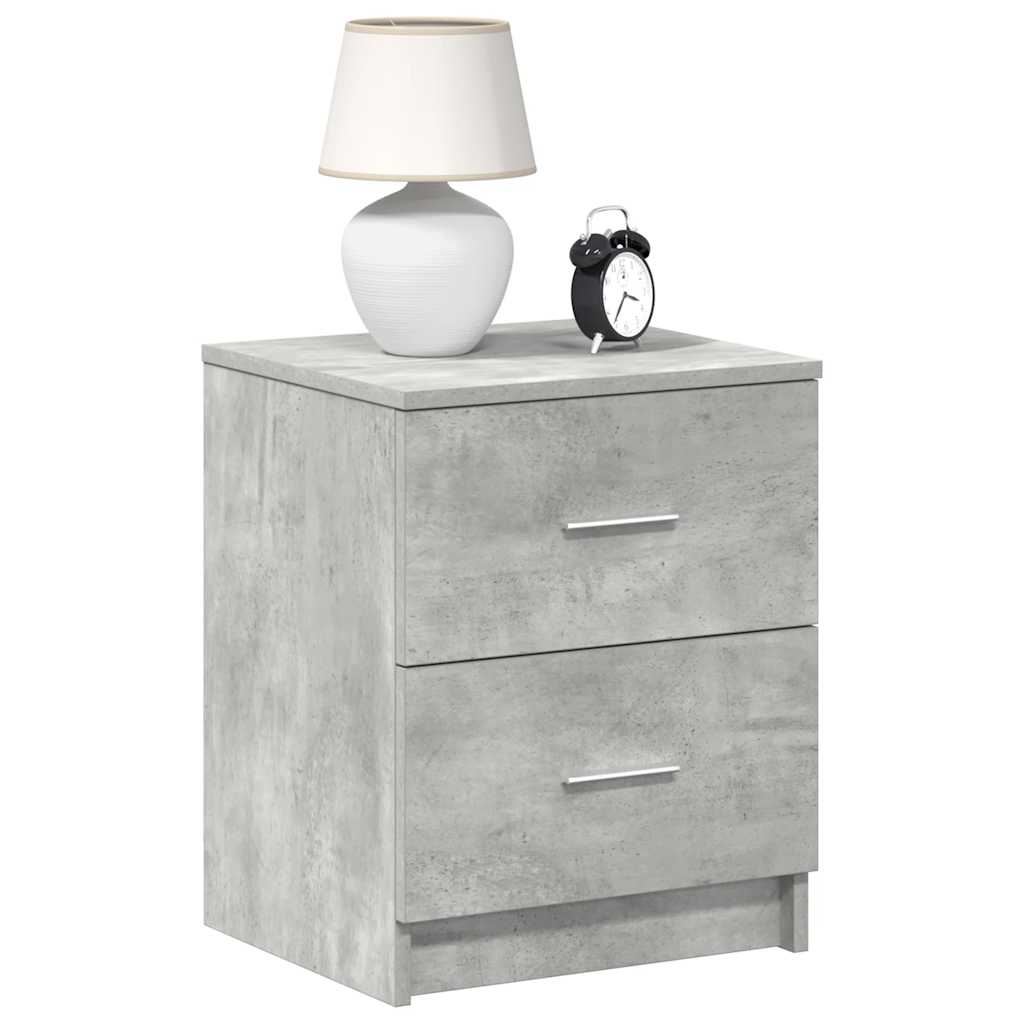 Tables de chevet (lot de 2) avec 2 tiroirs gris béton 40 x 36 x 50 cm - XIOS