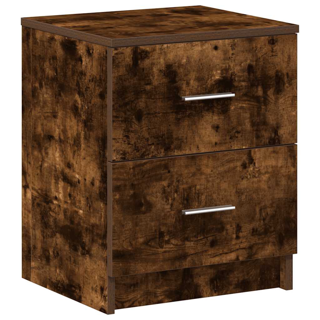 Tables de chevet 2 pcs avec 2 tiroirs chêne fumé 40x36x50 cm - XIOS