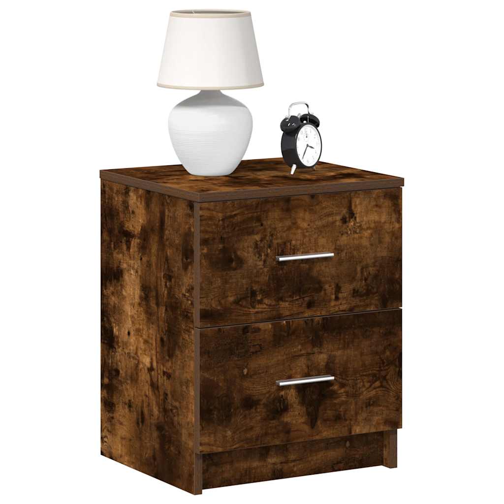 Tables de chevet 2 pcs avec 2 tiroirs chêne fumé 40x36x50 cm - XIOS