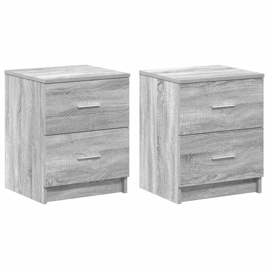 Tables de chevet 2 pcs avec 2 tiroirs Gris Sonoma 40x36x50 cm - XIOS