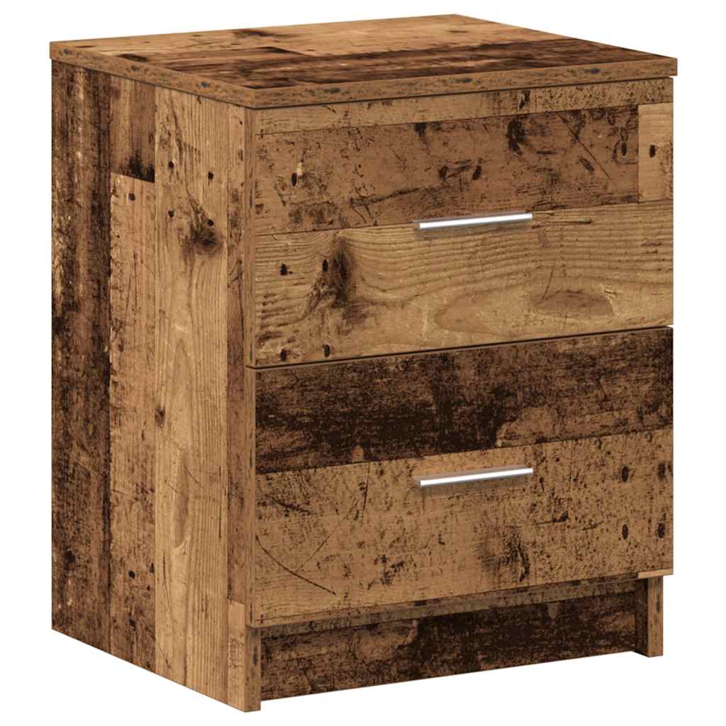 Tables de chevet (lot de 2) avec 2 tiroirs bois ancien 40 x 36 x 50 cm - XIOS