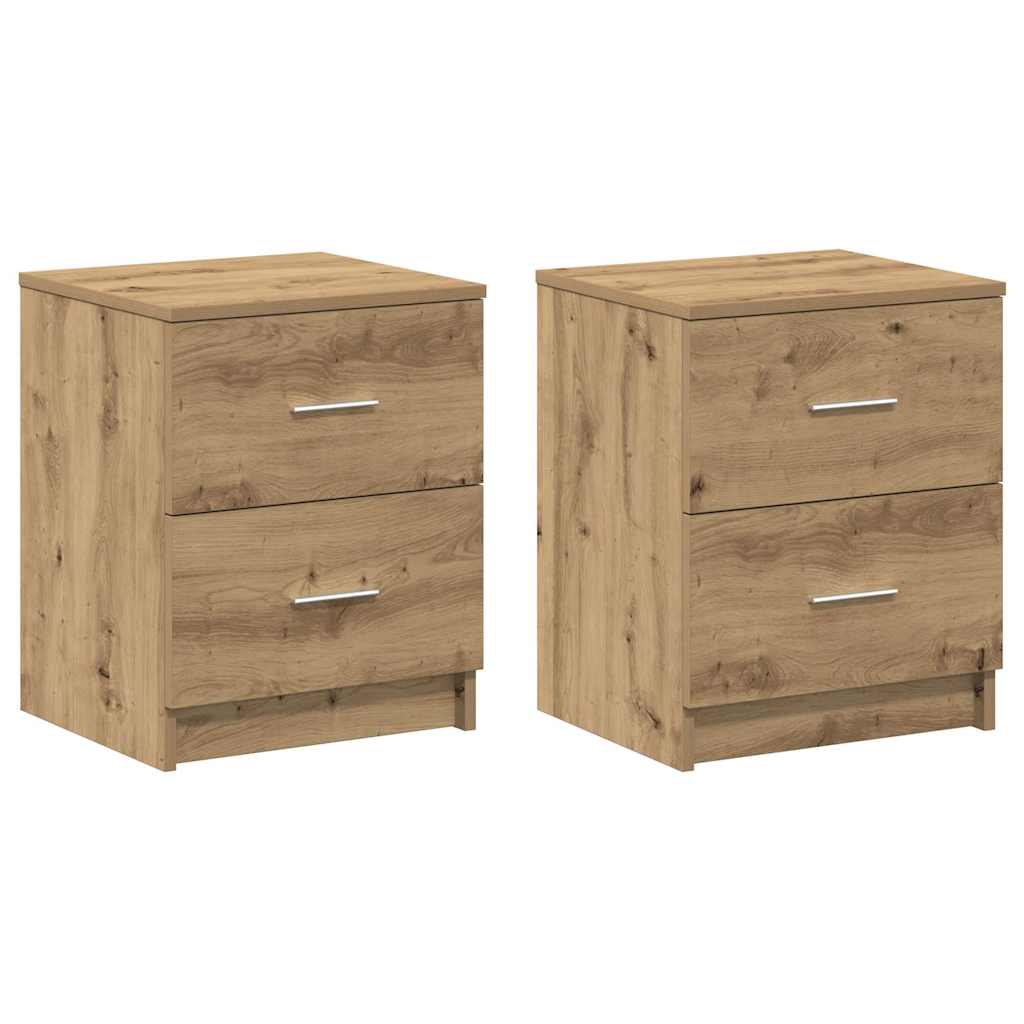 Tables de chevet 2 pcs avec 2 tiroirs chêne artisanal 40 x 36 x 50 cm - XIOS