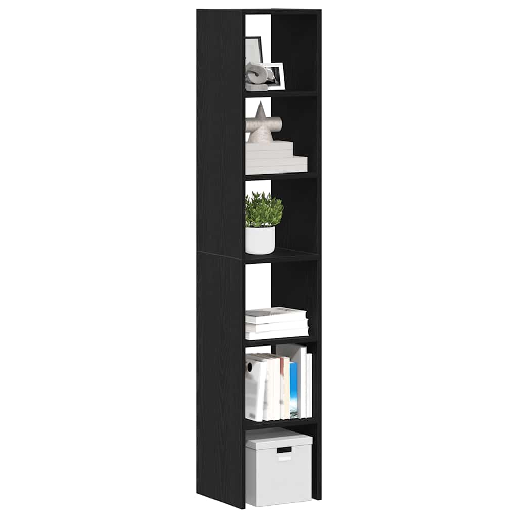Bibliothèques 2 pcs empilable chêne noir bois d'ingénierie - XIOS
