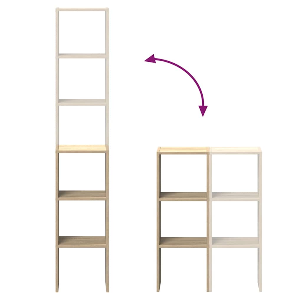 Bibliothèques 2 pcs empilable chêne sonoma bois d'ingénierie - XIOS
