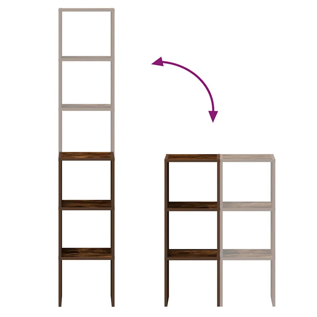 Bibliothèques 2 pcs empilable chêne fumé bois d'ingénierie - XIOS