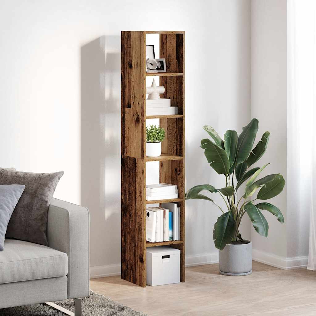 Bibliothèques 2 pcs empilable vieux bois bois d'ingénierie - XIOS
