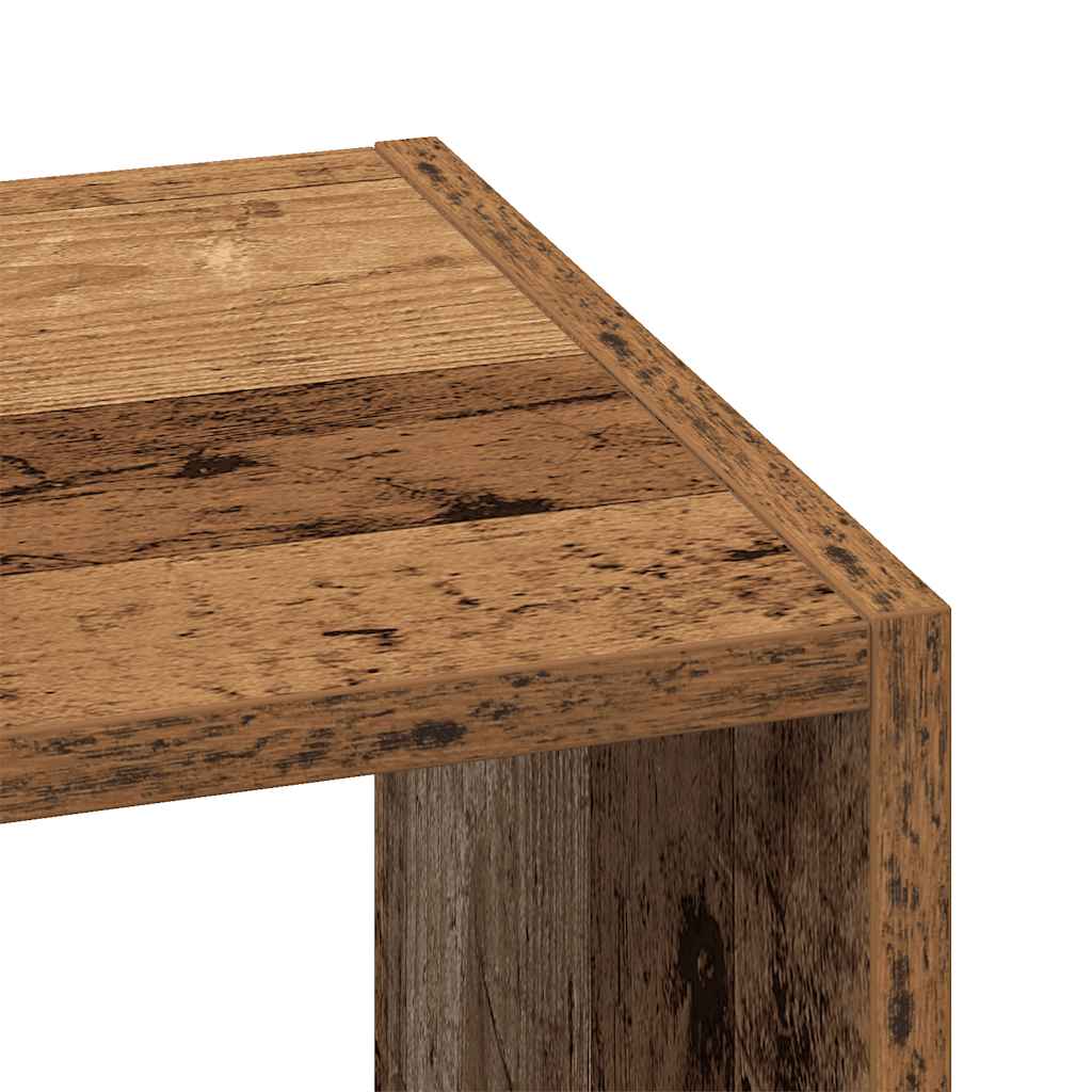 Bibliothèques 2 pcs empilable vieux bois bois d'ingénierie - XIOS