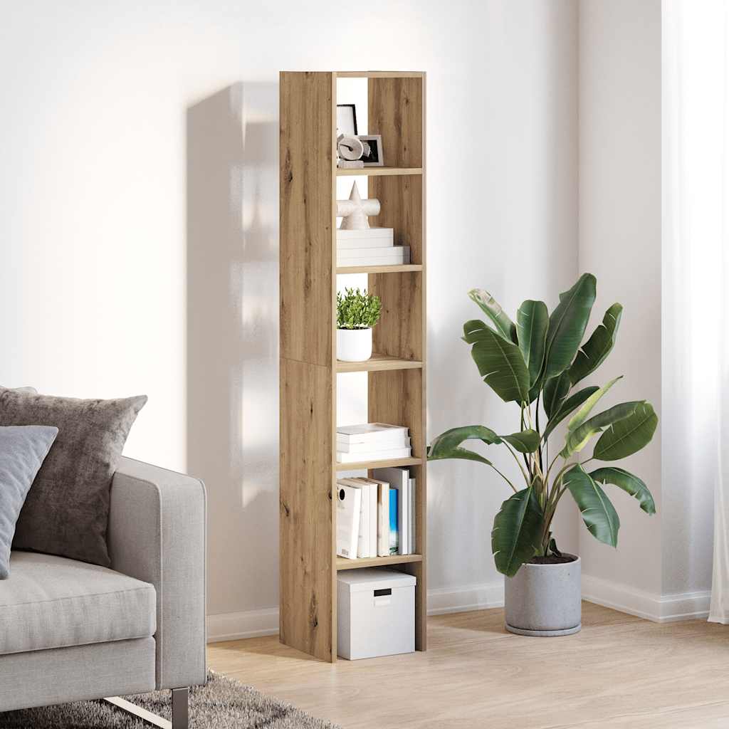 Bibliothèques 2 pcs empilable chêne artisanal bois d'ingénierie - XIOS