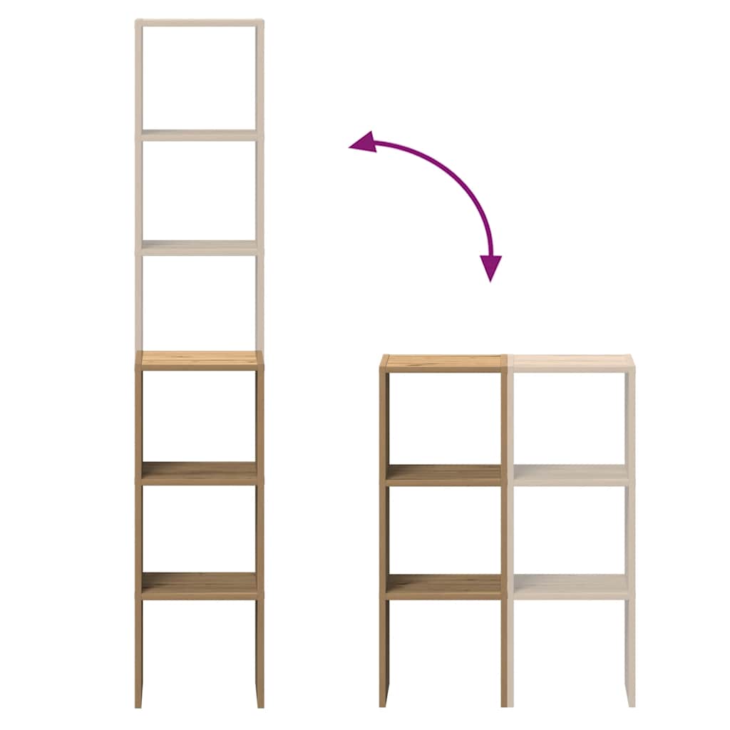 Bibliothèques 2 pcs empilable chêne artisanal bois d'ingénierie - XIOS