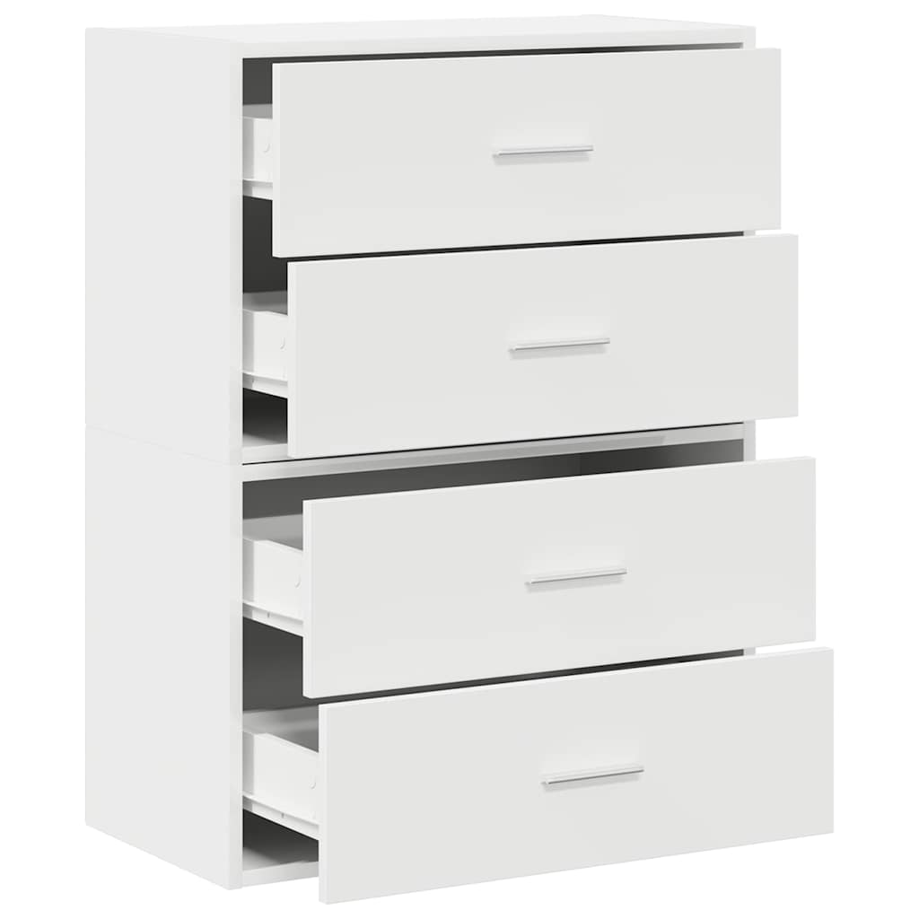 Armoires avec 2 tiroirs 2pcs blanc 60x31x40cm bois d'ingénierie - XIOS