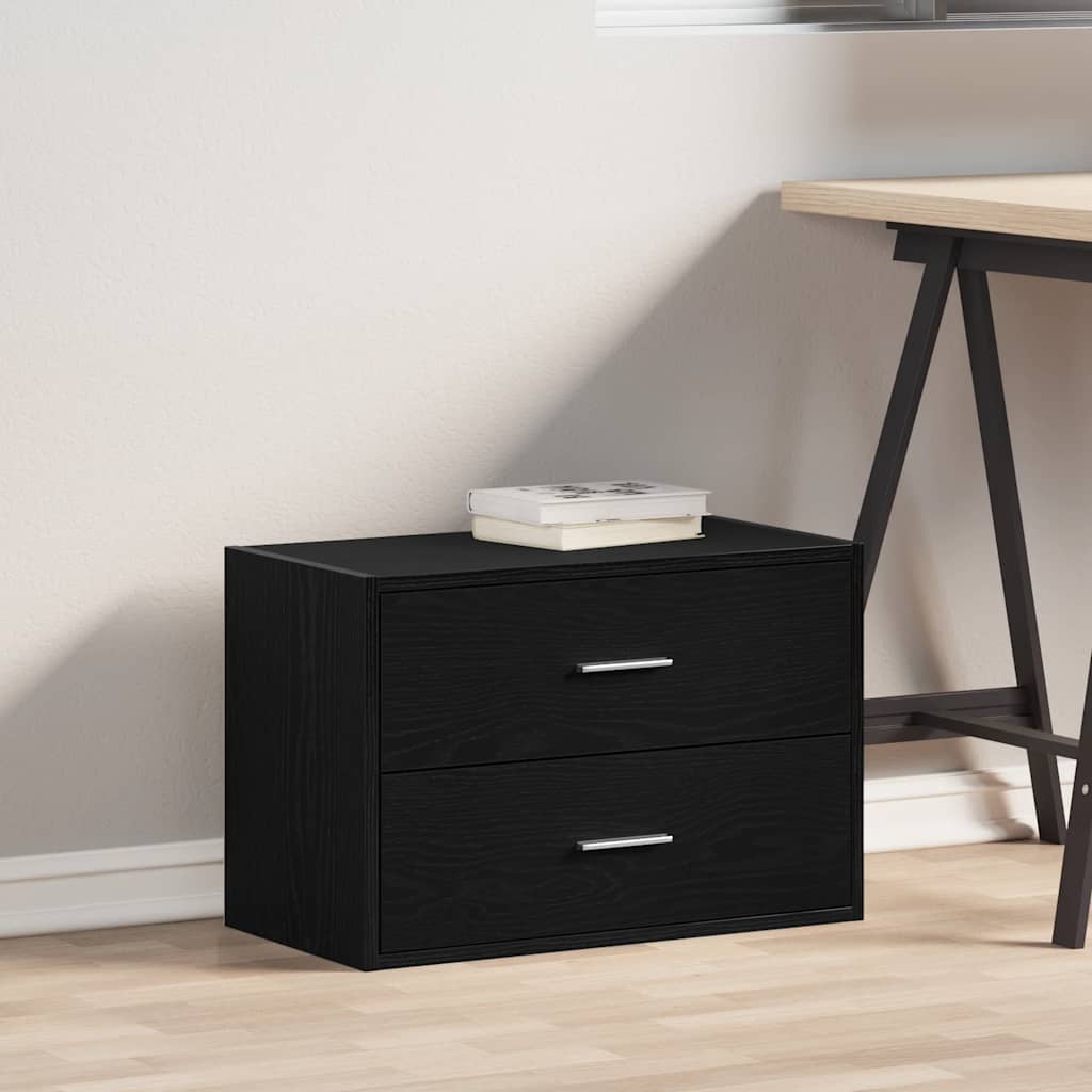Armoire avec 2 tiroirs chêne noir 60x31x40 cm bois d'ingénierie - XIOS