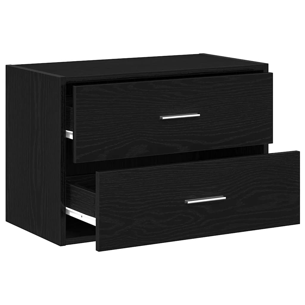 Armoire avec 2 tiroirs chêne noir 60x31x40 cm bois d'ingénierie - XIOS