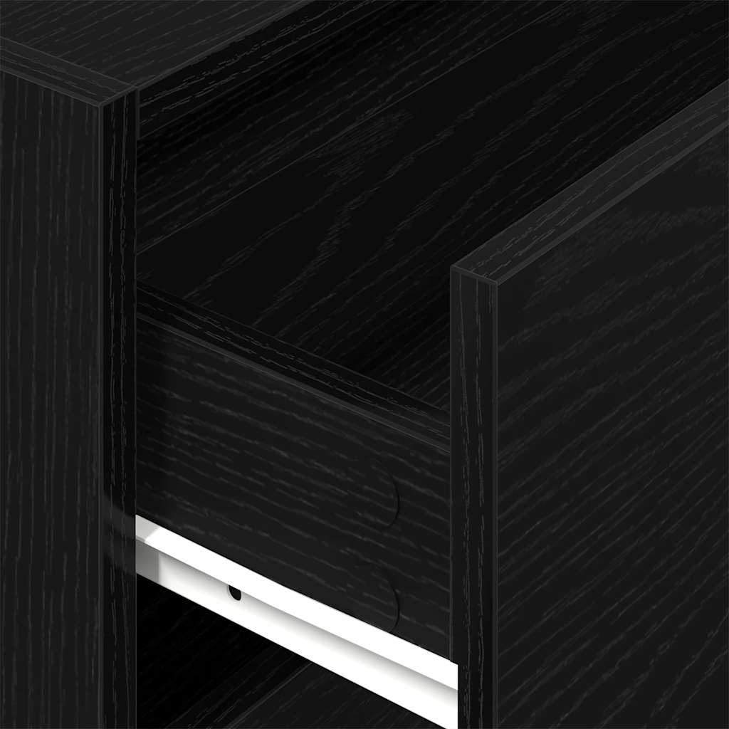 Armoire avec 2 tiroirs chêne noir 60x31x40 cm bois d'ingénierie - XIOS