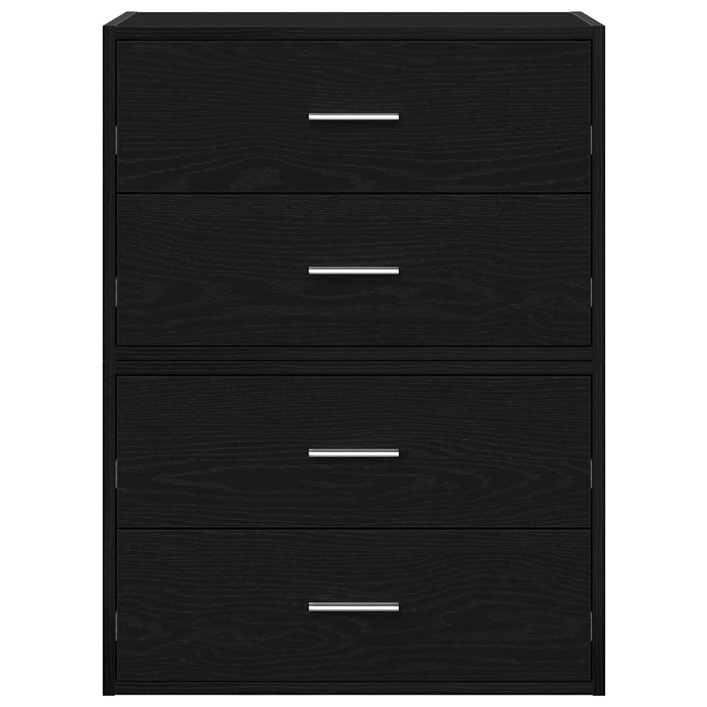 Armoires avec 2 tiroirs 2 pcs chêne noir bois d'ingénierie - XIOS