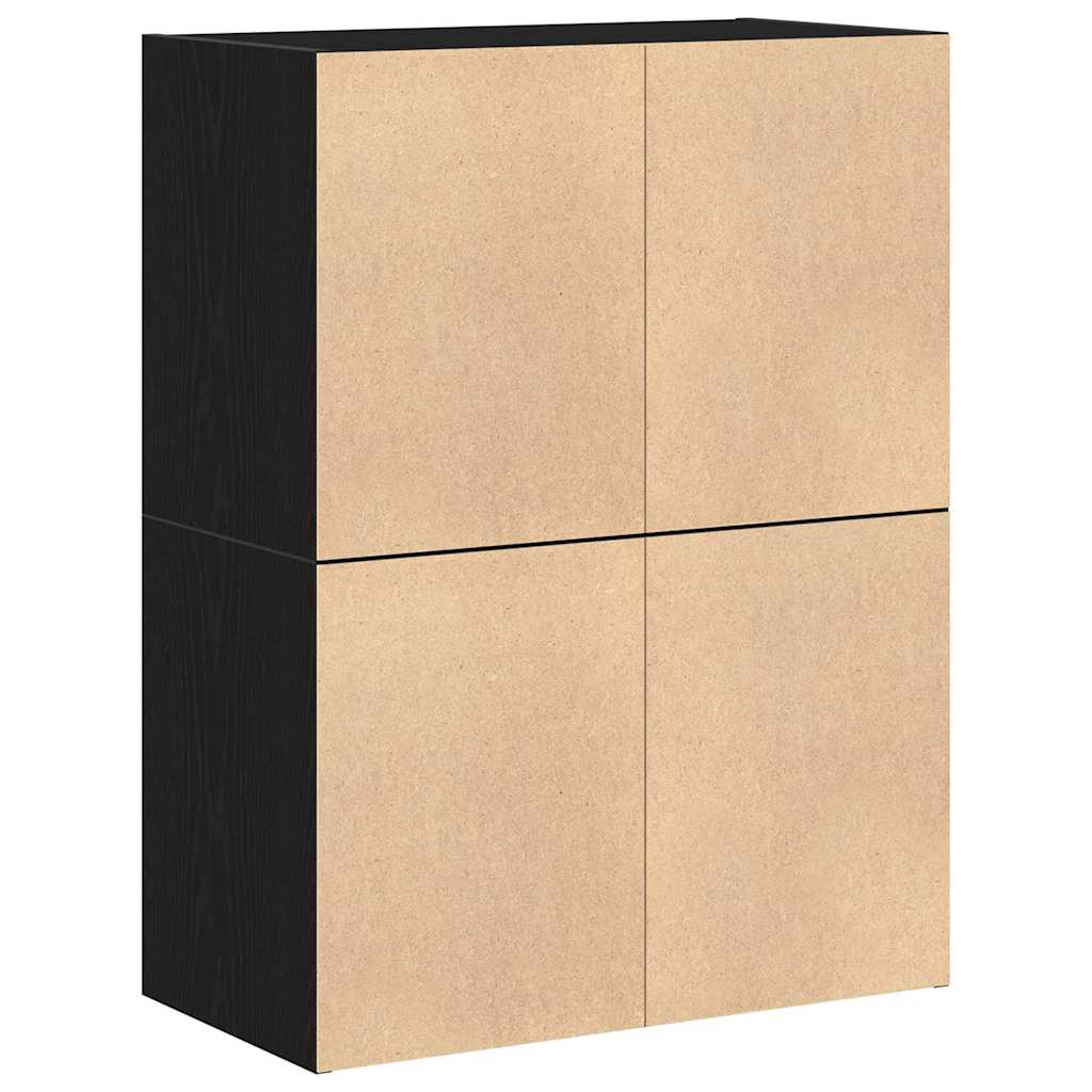 Armoires avec 2 tiroirs 2 pcs chêne noir bois d'ingénierie - XIOS