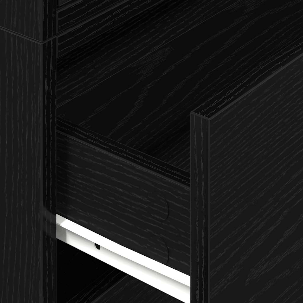 Armoires avec 2 tiroirs 2 pcs chêne noir bois d'ingénierie - XIOS