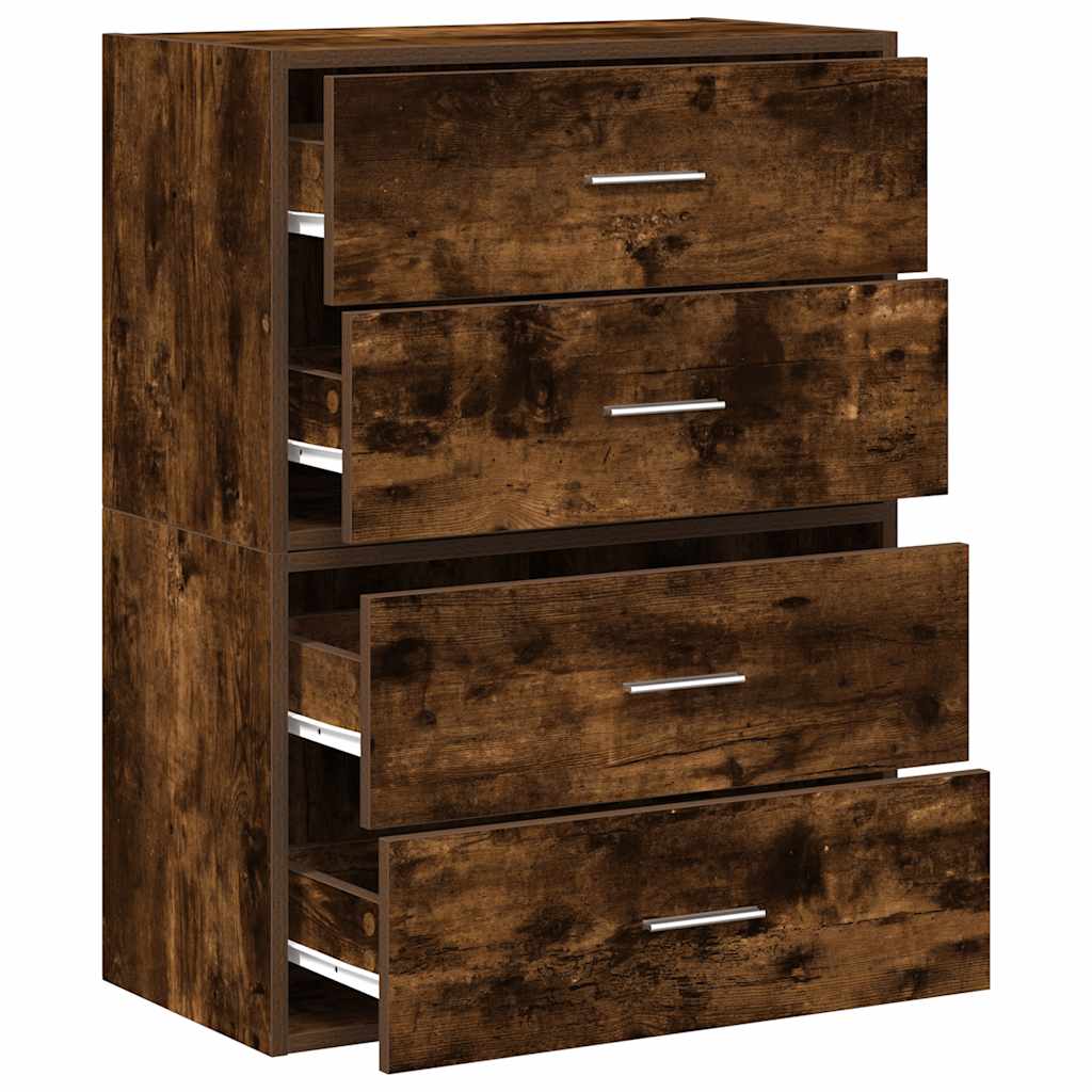 Armoires avec 2 tiroirs 2 pcs chêne fumé bois d'ingénierie - XIOS